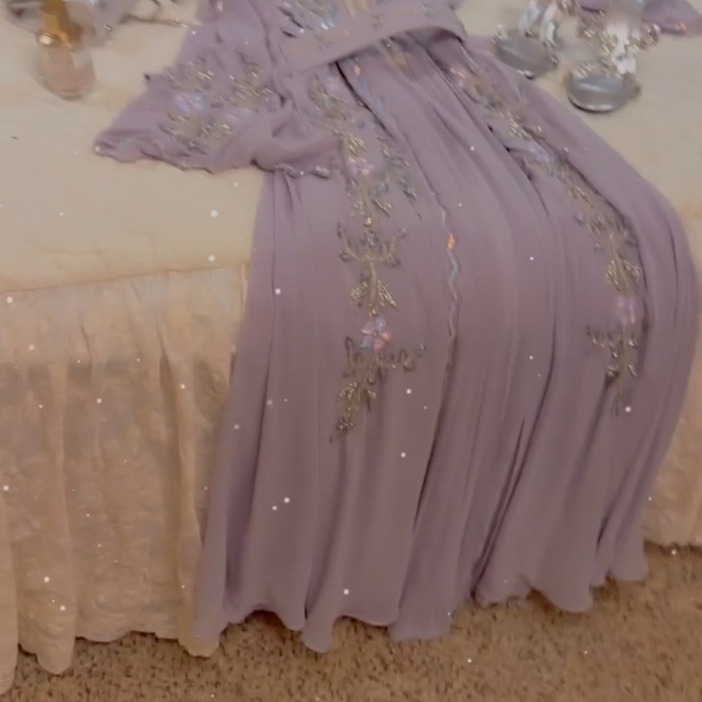 Lavender Beaded Evening Gown